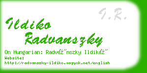 ildiko radvanszky business card